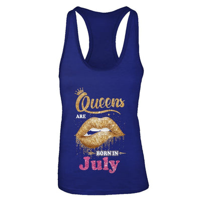 Lipstick Black Queens Are Born In July Birthday Gift-T-Shirt & Tank Top-Women's Ideal Racerback Tank-Royal
