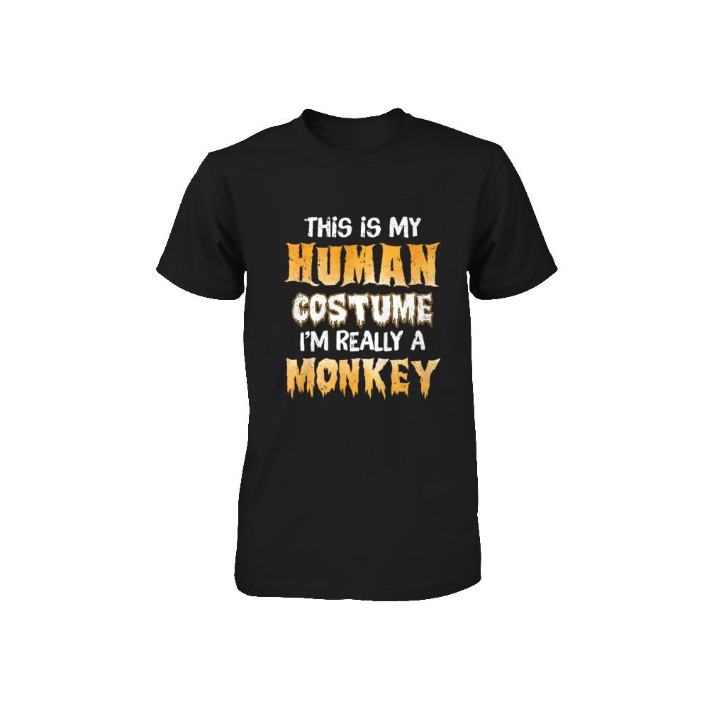 This Is My Human Costume Monkey Halloween Youth-Youth Shirt-Toddler T-Shirt-Black