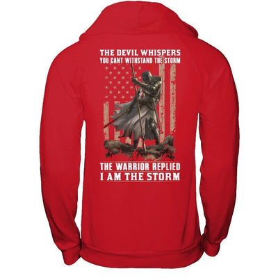 Knight Templar The Devil Whispers You Can't Withstand The Storm-T-Shirt & Hoodie-Pullover Hoodie-Red