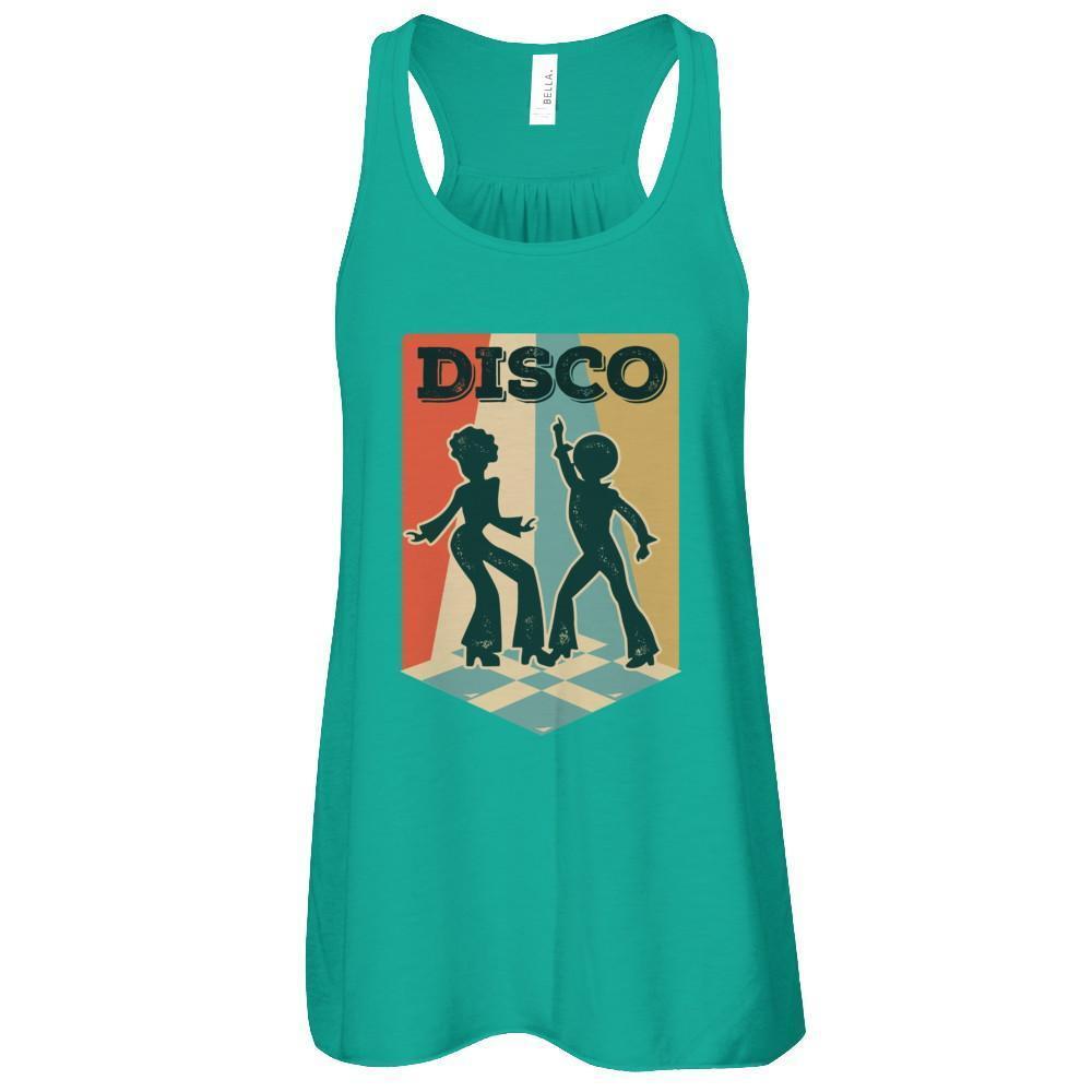 Classic Vintage Retro Style Disco Music-T-Shirt & Tank Top-Women's Flowy Racerback Tank-Kelly