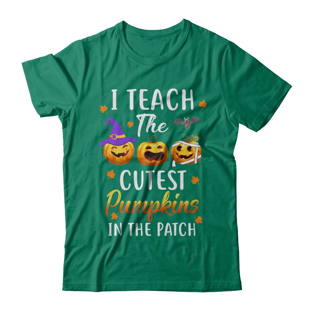I Teach The Cutest Pumpkins In The Patch Halloween-T-Shirt & Hoodie-Classic T-Shirt-Kelly Green