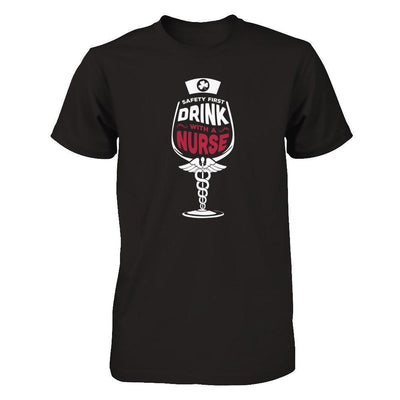 Irish Safety First Drink With A Nurse-T-Shirt & Hoodie-Premium T-Shirt-Black