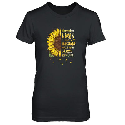 November Girls Are Sunshine Mixed With A Little Hurricane-T-Shirt & Tank Top-Women's T-Shirt-Black