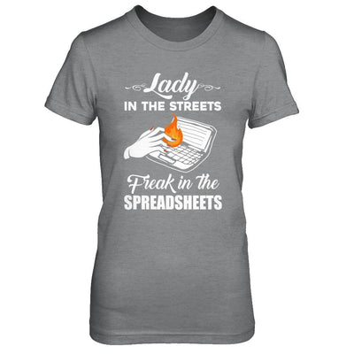 Lady In The Streets Freak In The Spreadsheets-T-Shirt & Hoodie-Women's T-Shirt-Sport Grey