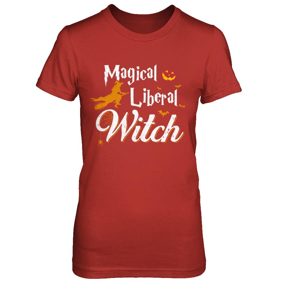 Magical Liberal Witch Happy Halloween-T-Shirt & Sweatshirt-Women's T-Shirt-Red