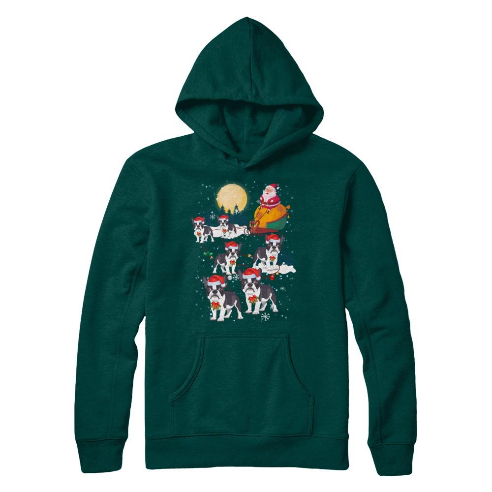 Dog Reindeer Bulldog Christmas Gift-T-Shirt & Sweatshirt-Pullover Hoodie-Deep Forest