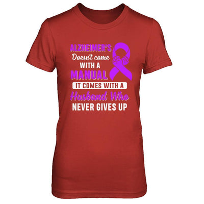 Alzheimer's Doesn't Come With A Manual Husband-T-Shirt & Hoodie-Women's T-Shirt-Red