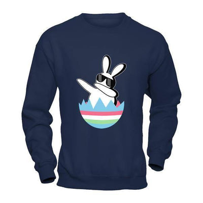 Dabbing Hip Hop Bunny Easter-T-Shirt & Hoodie-Crewneck Sweatshirt-Navy