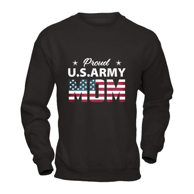 Proud Us Army Mom-T-Shirt & Hoodie-Crewneck Sweatshirt-Black