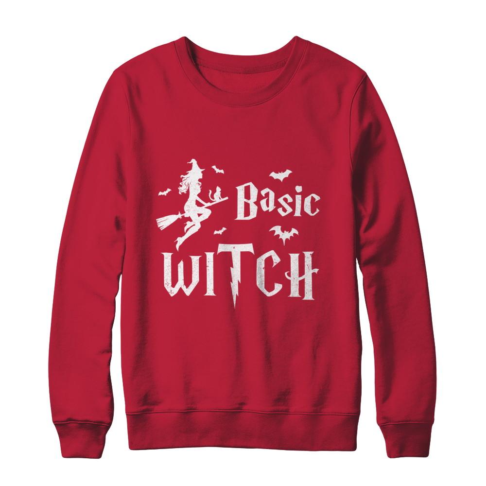 Basic Witch Halloween-T-Shirt & Sweatshirt-Crewneck Sweatshirt-Red
