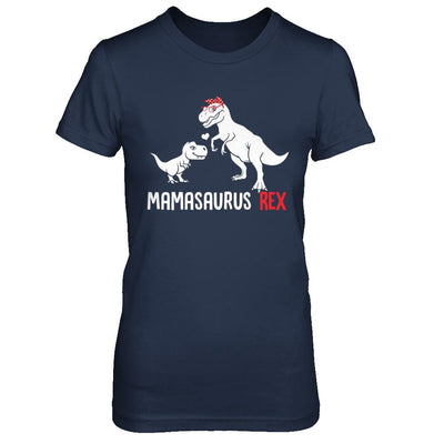Mama Saurus Mamasaurus T-Rex Dinosaur Gift For Mom-T-Shirt & Hoodie-Women's T-Shirt-Navy