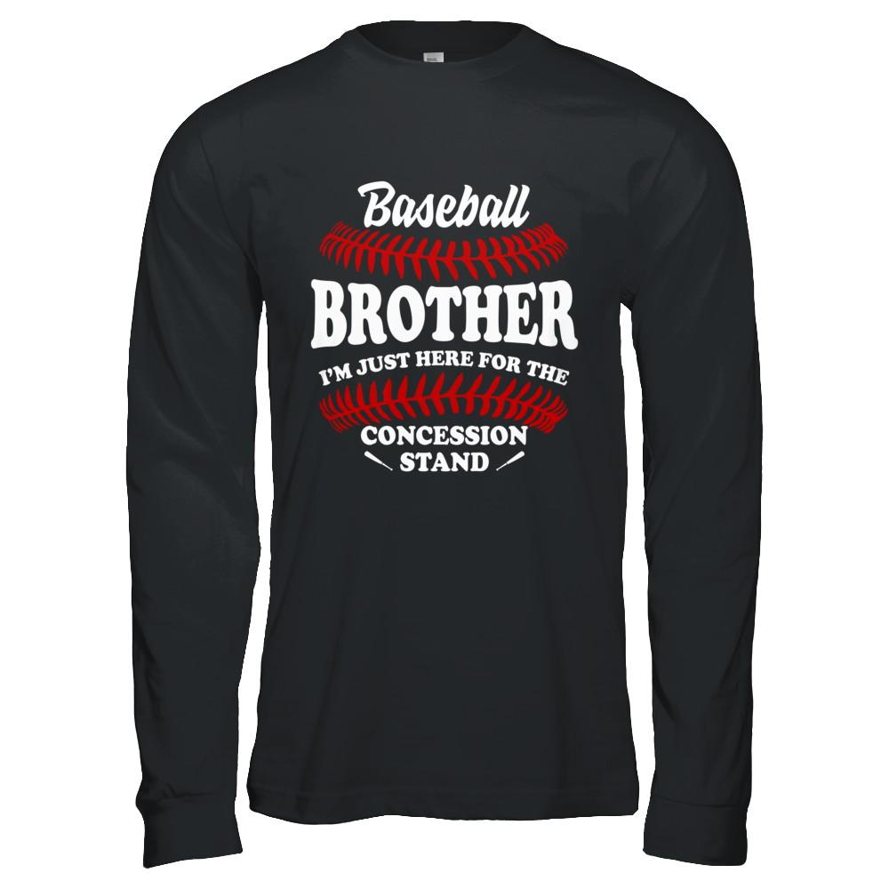 Baseball Brother I'm Just Here For The Concession Stand-T-Shirt & Hoodie-Long Sleeve T-Shirt-Black
