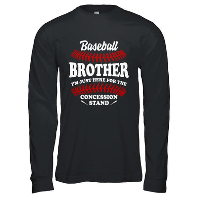 Baseball Brother I'm Just Here For The Concession Stand-T-Shirt & Hoodie-Long Sleeve T-Shirt-Black