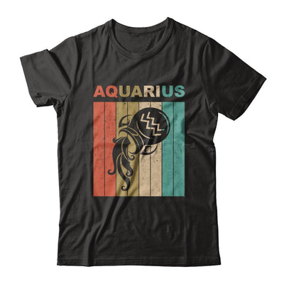 Vintage Aquarius Zodiac January February Birthday Gift-T-Shirt & Hoodie-Classic T-Shirt-Black