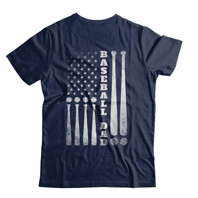 American Flag Vintage Baseball Dad Father's Day-T-Shirt & Hoodie-Classic T-Shirt-Navy