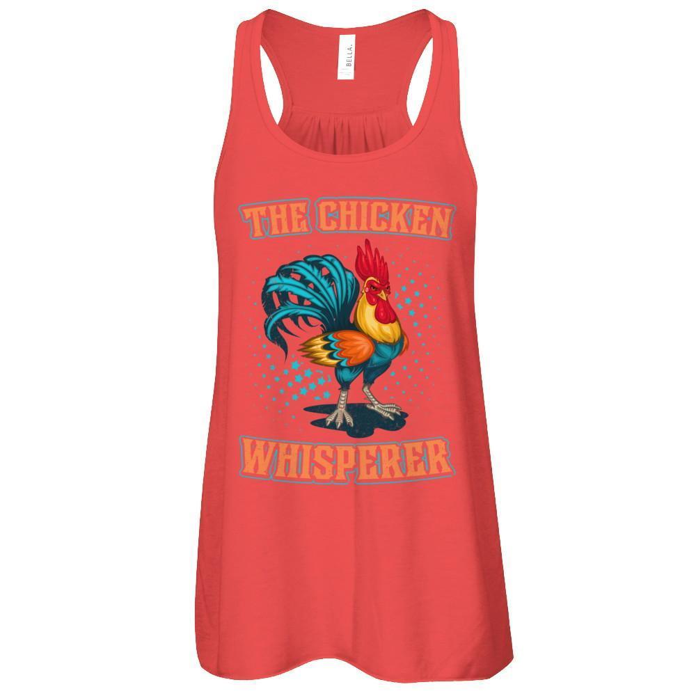 The Chicken Whisperer Funny Farmer-T-Shirt & Tank Top-Women's Flowy Racerback Tank-Red