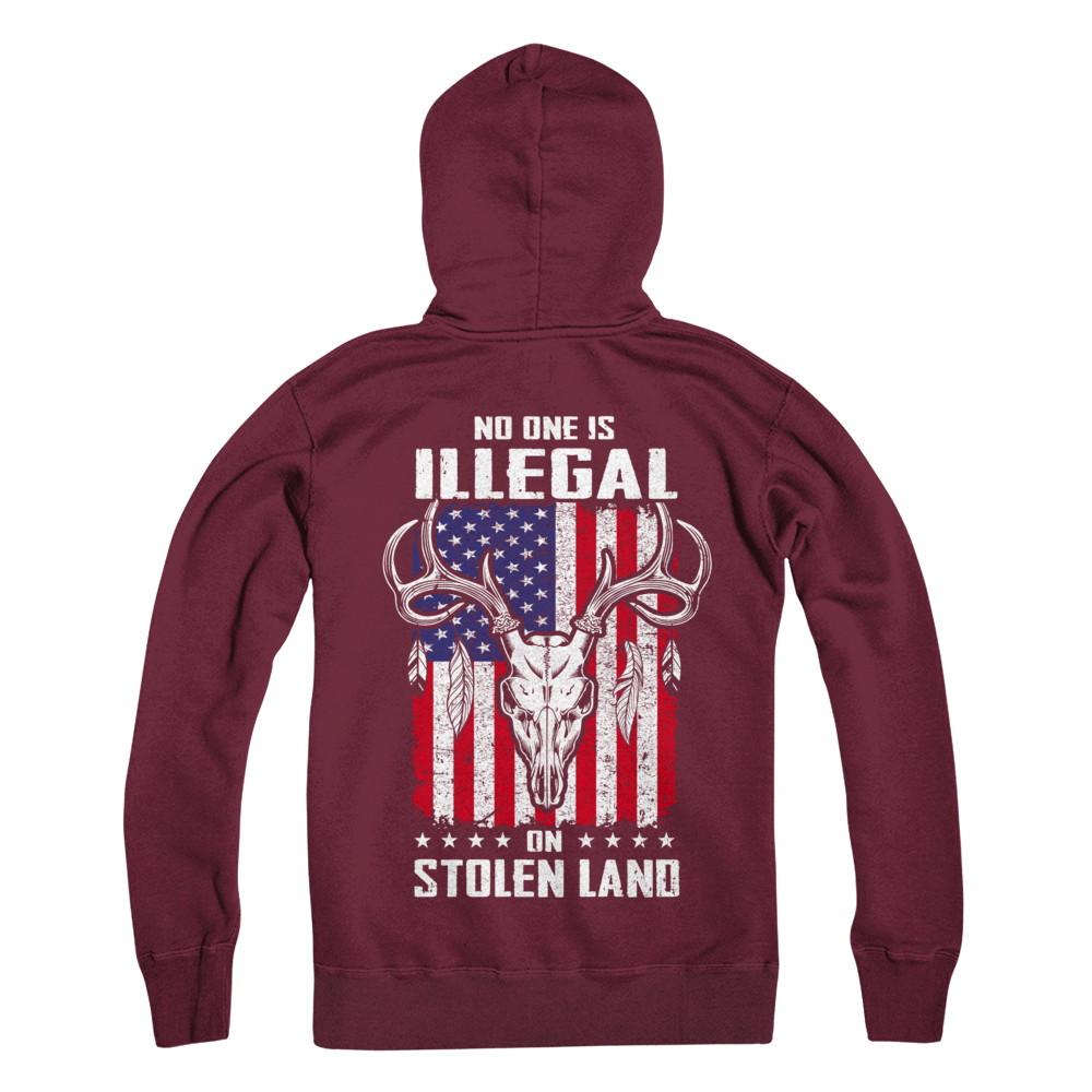 No One Is Illegal On Stolen Land Immigrants-T-Shirt & Hoodie-Pullover Hoodie-Maroon