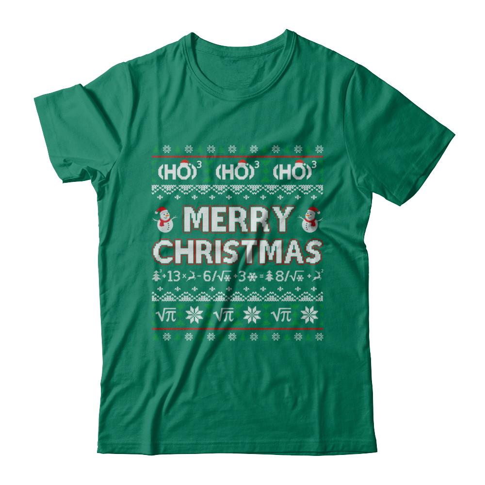 Merry Christmath Funny Math Christmas Ugly Sweaters-T-Shirt & Sweatshirt-Classic T-Shirt-Kelly Green