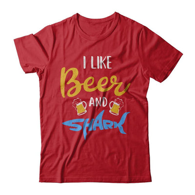 Funny Ocean I Like Beer And Sharks Gift-T-Shirt & Hoodie-Classic T-Shirt-Red