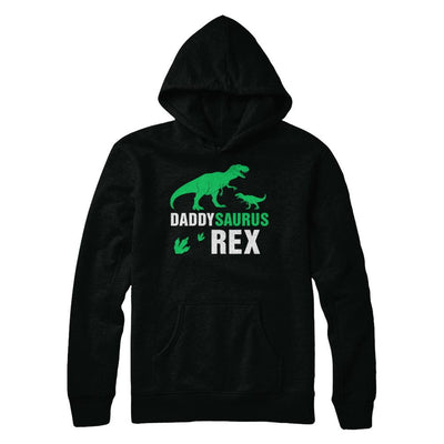 Funny Fathers Day Gift Daddysaurus Dinosaur Rex-T-Shirt & Hoodie-Pullover Hoodie-Black