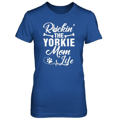 Rockin The Yorkie Mom Life-T-Shirt & Tank Top-Women's T-Shirt-Royal