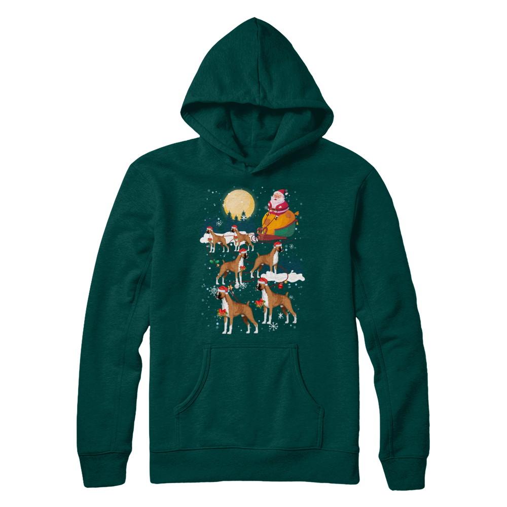 Dog Reindeer Boxer Christmas Gift-T-Shirt & Sweatshirt-Pullover Hoodie-Deep Forest