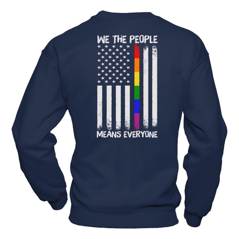 We The People Means Everyone-T-Shirt & Hoodie-Crewneck Sweatshirt-Navy