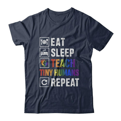 Eat Sleep Teach Tiny Humans Repeat Mommy-T-Shirt & Hoodie-Classic T-Shirt-Navy