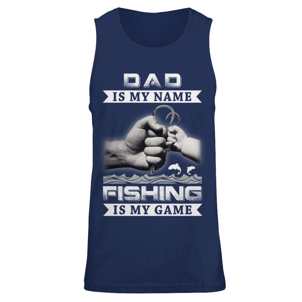 Dad Is My Name Fishing Is My Game-T-Shirt & Hoodie-Unisex Tank-Navy