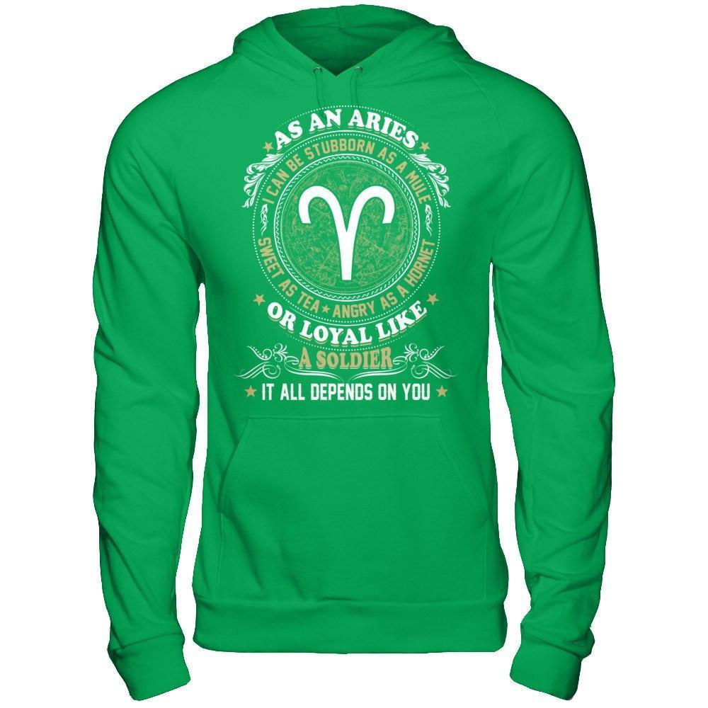 As An Aries I Can Be Stubborn As A Mule-T-Shirt & Hoodie-Pullover Hoodie-Irish Green