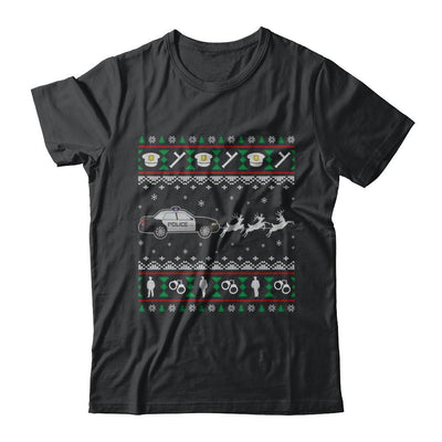 Merry Christmas Police Officer Ugly Sweater Gift-T-Shirt & Sweatshirt-Classic T-Shirt-Black