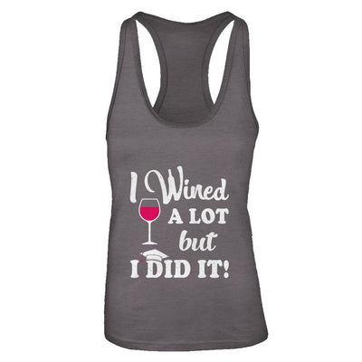 Graduation Masters Degree Gift I Did It Wine Lovers-T-Shirt & Tank Top-Women's Ideal Racerback Tank-Dark Grey