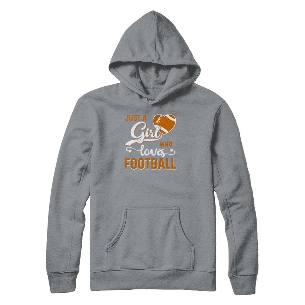 Just A Girl Who Loves Football-T-Shirt & Tank Top-Pullover Hoodie-Light Steel