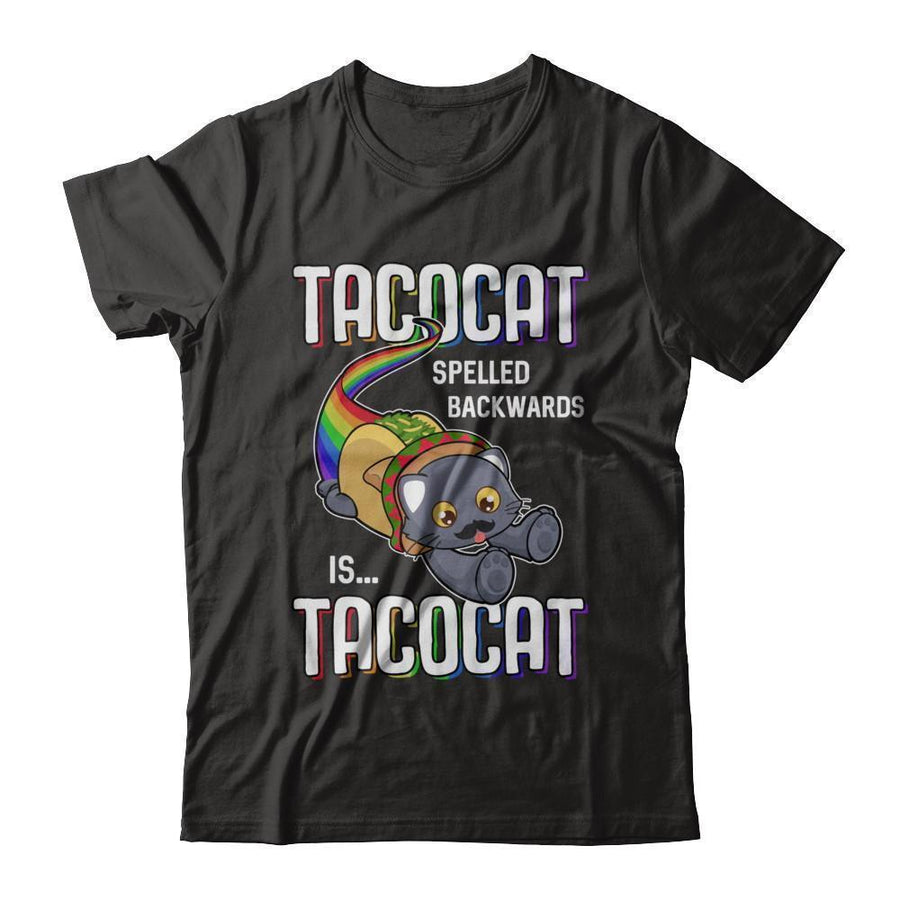 Funny Taco Cat Tacocat Spelled Backwards Is Tacocat Cat-T-Shirt & Hoodie-Premium T-Shirt-Black