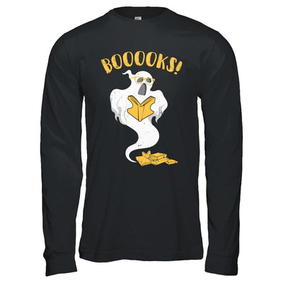 Book Reader Nerd Ghost Reading Books Halloween-T-Shirt & Hoodie-Long Sleeve T-Shirt-Black