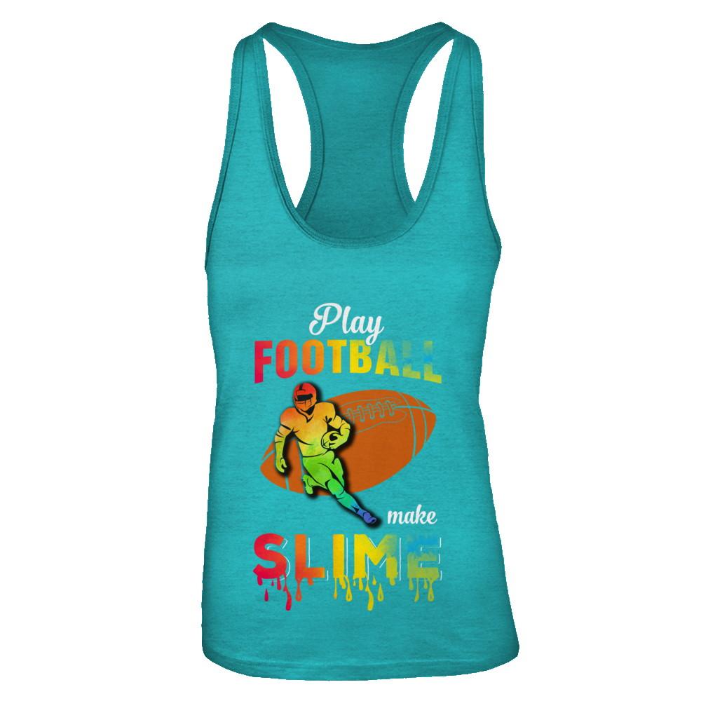 Play Football Make Slime Watercolor For Girl Women-T-Shirt & Tank Top-Women's Ideal Racerback Tank-Tahiti Blue