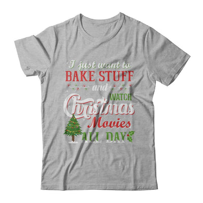 I Just Want To Bake Stuff And Watch Christmas Movies All Day-T-Shirt & Sweatshirt-Premium T-Shirt-Heather Gray