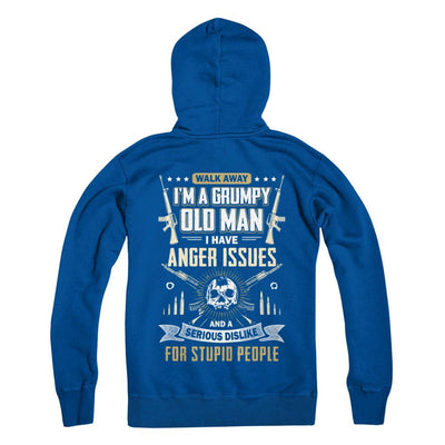 Walk Away I Am Grumpy Old Man I Have Anger Issues-T-Shirt & Hoodie-Pullover Hoodie-Deep Royal
