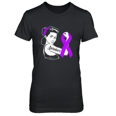 We Can Cure It Purple Alzheimer's Awareness Survivor-T-Shirt & Hoodie-Women's T-Shirt-Black