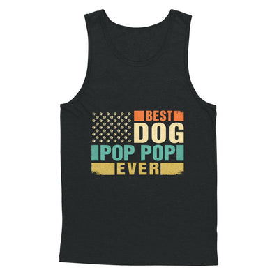 Vintage Retro BEST DOG POP POP EVER American Flag Fathers Day-T-Shirt & Hoodie-Unisex Tank-Black