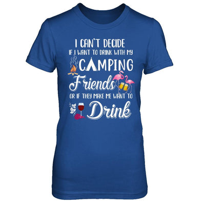 I Want To Drink With My Camping Friends Flamingo-T-Shirt & Hoodie-Women's T-Shirt-Royal