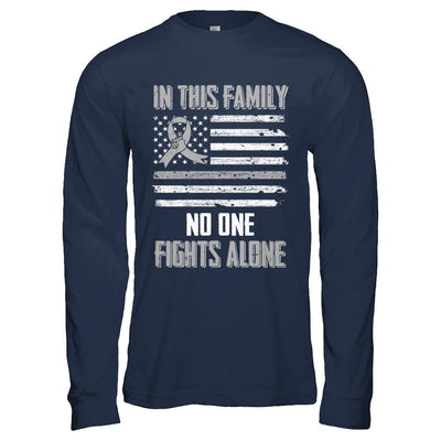 In This Family No One Fights Alone Brain Cancer-T-Shirt & Hoodie-Long Sleeve T-Shirt-Navy