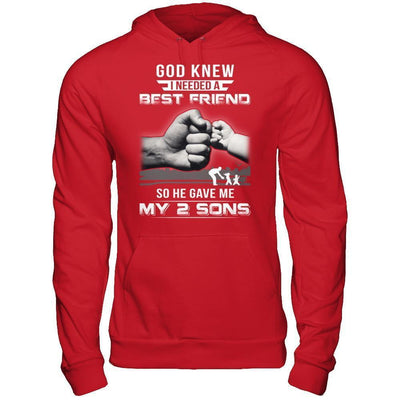 God Knew I Needed A Best Friend So He Gave My Two Sons-T-Shirt & Hoodie-Pullover Hoodie-Red