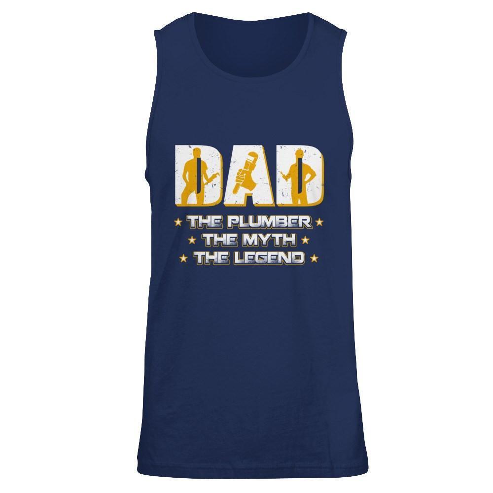 Dad The Plumber The Myth The Legend-T-Shirt & Hoodie-Unisex Tank-Navy