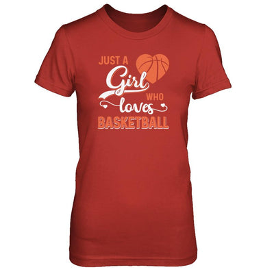 Just A Girl Who Loves Basketball-T-Shirt & Tank Top-Women's T-Shirt-Red