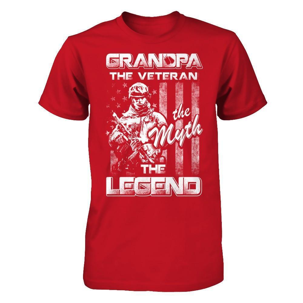 Grandpa The Veteran The Myth The Legend-T-Shirt & Hoodie-Classic T-Shirt-Red