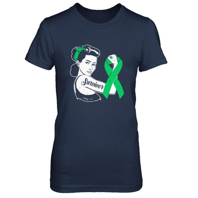 We Can Cure It Liver Cancer Green Awareness Survivor-T-Shirt & Hoodie-Women's T-Shirt-Navy