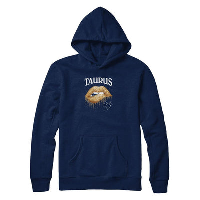 Taurus Zodiac April May Birthday Gift Golden Lipstick-T-Shirt & Tank Top-Pullover Hoodie-Navy