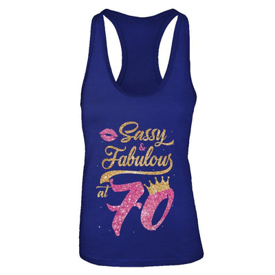 Sassy And Fabulous At 70th 1951 Birthday Gift-T-Shirt & Tank Top-Women's Ideal Racerback Tank-Royal
