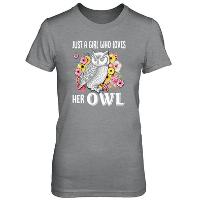 Just A Girl Who Loves Her Owl-T-Shirt & Tank Top-Women's T-Shirt-Sport Grey
